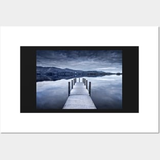 Ashness Jetty and Lake in Blue Posters and Art